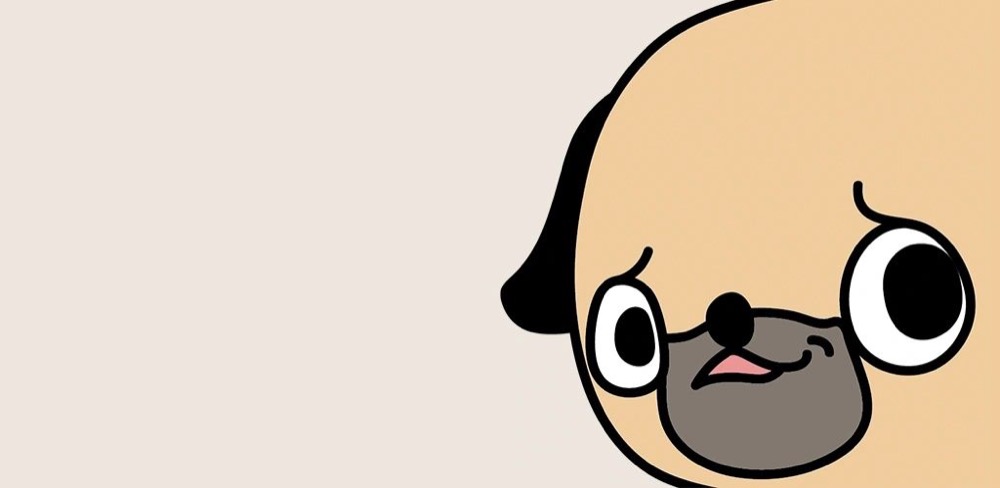 Pugsky the pug peeking in