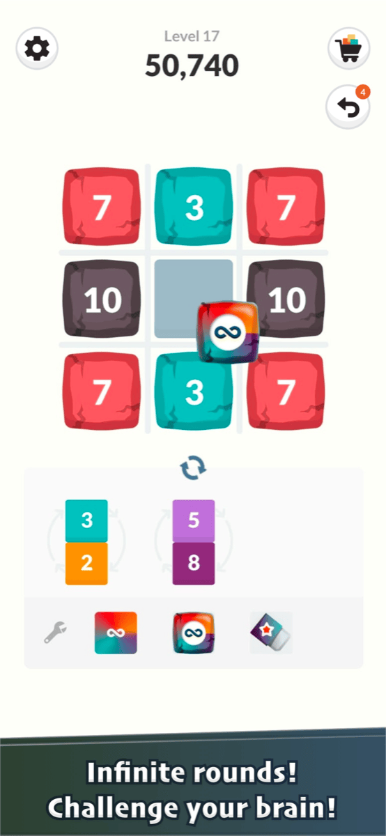 Triple Seven at level 17 with a super block, endless rounds